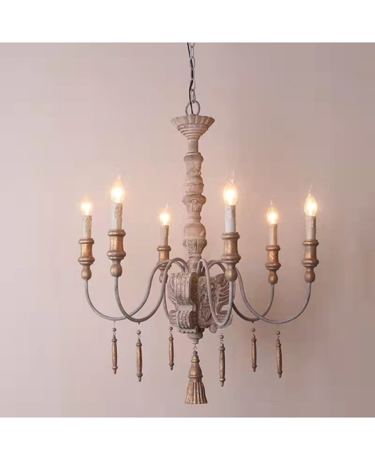 Creative American rural French solid wood used exit chandelier villa dining room bedroom home stay hotel lamps