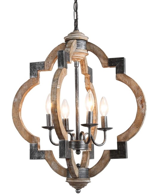 Cross border exclusive creative American rural French solid wood chandelier restaurant study living room home stay retro old chandelier