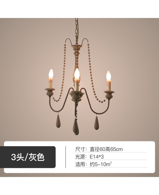 Creative American rural French pastoral wooden chandelier living room dining room bedroom clothing store homestay chandelier