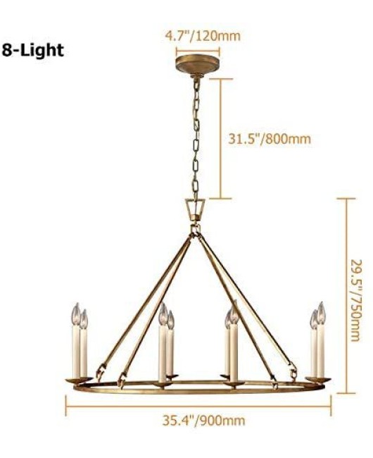 Cross border creative American rural simple iron chandelier living room dining room bedroom retro gold chandelier