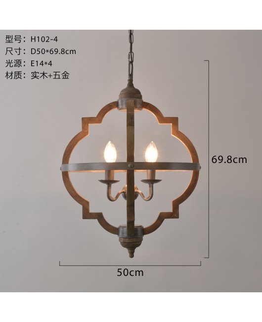 Cross border exclusive American style rural wooden pendant lights for living rooms, dining rooms, bedrooms, corridors, entrances, clothing stores, coffee shops, pendant lights