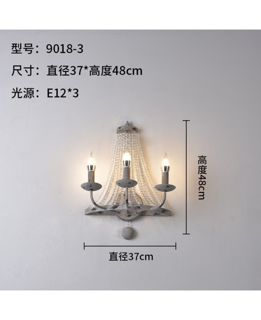 American countryside retro vintage French countryside crystal chandelier living room dining room bedroom clothing store mounted lighting fixtures