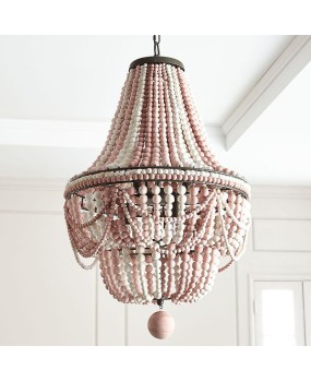 Cross border exclusive American style Bohemian style wooden bead chandelier for living room, dining room, bedroom, staircase lighting