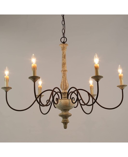 Cross border exclusive for American countryside French retro vintage vintage chandelier, living room, dining room, bedroom, clothing store, solid wood chandelier