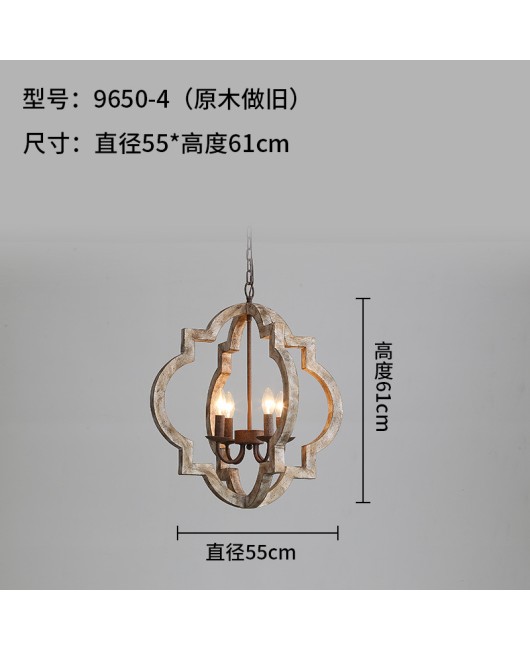 Cross border exclusive use of American style rural woodcraft antique chandeliers, living rooms, dining rooms, bedrooms, homestays, woodcraft lighting fixtures