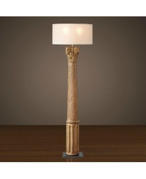 Foreign trade export floor lamp, American retro wood art lamp, classical Roman column decorative lamp, grand villa living room lamp