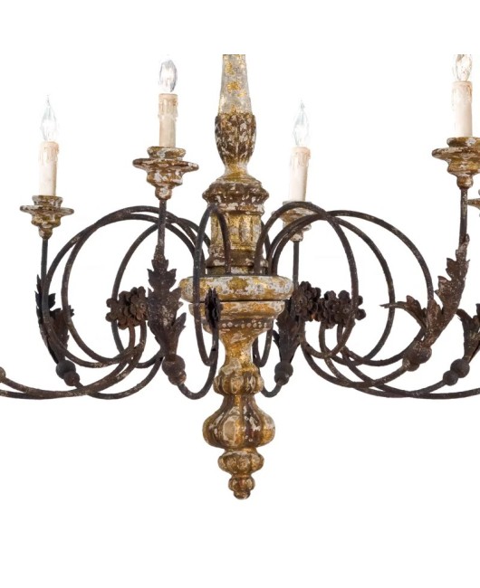 French retro woodcraft large branch chandelier creative antique villa living room lamp wooden lamp homestay decoration lamp