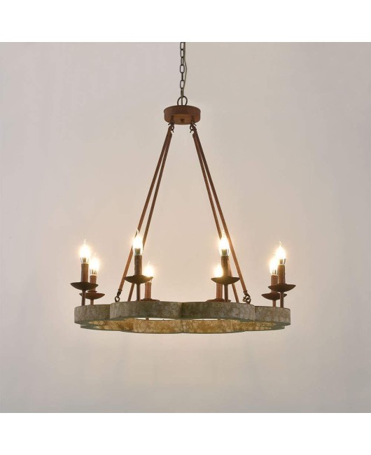 Cross border exclusive American style countryside French retro solid wood chandelier, living room, dining room, bedroom, villa chandelier