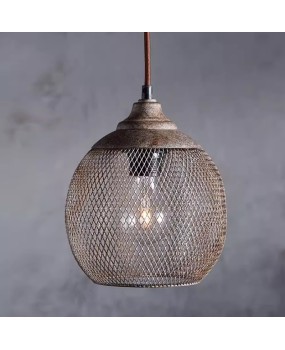 American retro industrial style iron mesh pendant light, creative restaurant light, coffee shop combination light designer