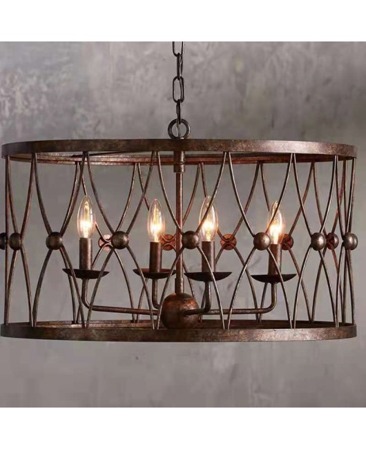 Creative American rural iron art retro chandelier living room dining room bedroom western restaurant coffee shop clothing shop decorative lights