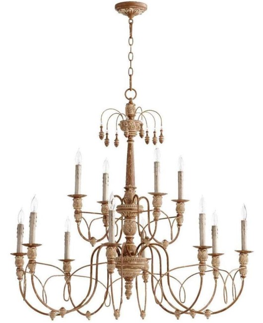 Creative American rural French retro wooden chandelier Simple living room Dining room Bedroom Staircase duplex building chandelier