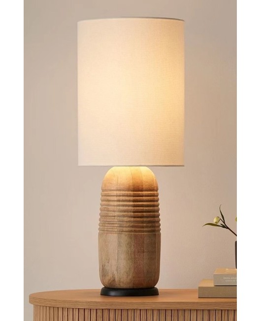 Wabi Sabi Creative Minimalist Designer Solid Wood Desk Lamp Bedroom Living Room Homestay Hotel Clubhouse Decorative Lighting