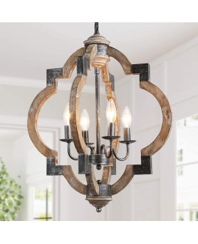 Cross border exclusive creative American rural French solid wood chandelier restaurant study living room home stay retro old chandelier