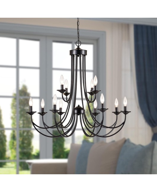 American countryside creative wrought iron multi head chandelier villa living room restaurant clothing store staircase light hotel lobby light