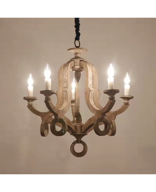 Creative American rural French solid wood used chandelier living room dining room hallway home stay lamps