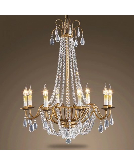 Creative American rural French crystal chandelier living room dining room bedroom staircase coffee shop western restaurant clothing shop