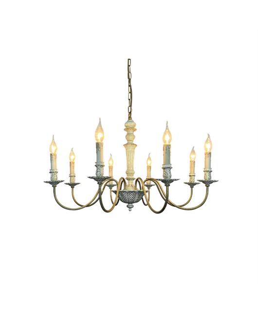 American style rural candle restaurant vintage chandelier Japanese style medieval pastoral French style European style bedroom living room wooden lighting fixtures