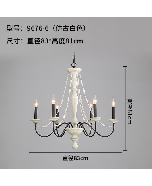 Creative American rural French pastoral simple wooden chandelier personality living room dining room bedroom staircase chandelier