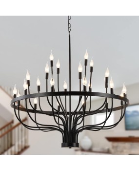 American style countryside minimalist wrought iron chandelier villa living room duplex restaurant clothing store homestay hotel Western restaurant light