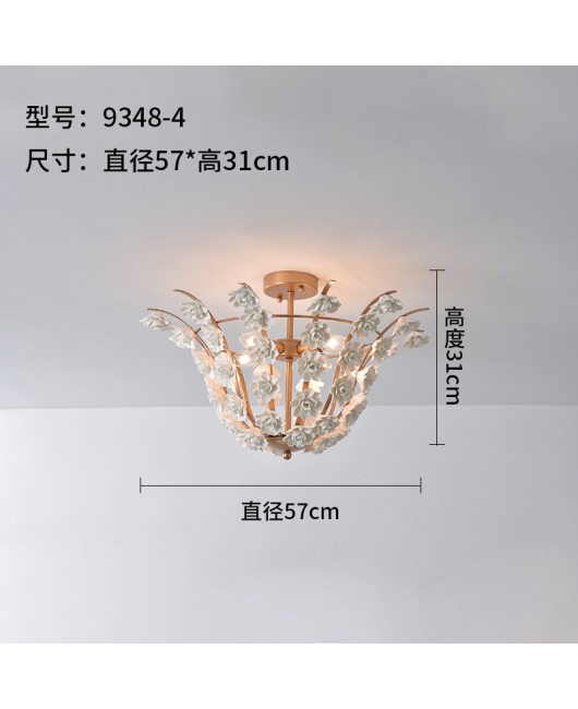 Creative American rural Nordic modern simple ceramic pendant lamp living room dining room bedroom princess room lamps