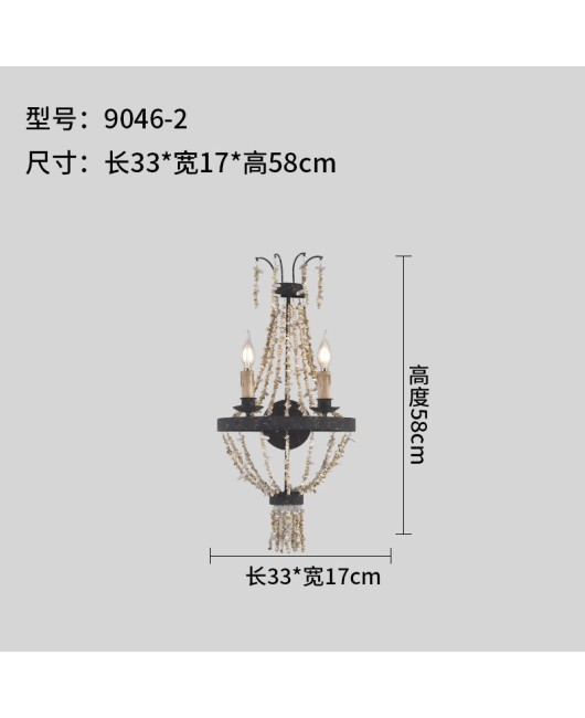 Creative American style country personality stone pendant lamp living room dining room bedroom villa duplex building homestay retro lamps