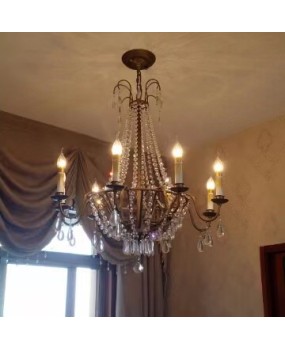 Creative American rural French crystal chandelier living room dining room bedroom staircase coffee shop western restaurant clothing shop