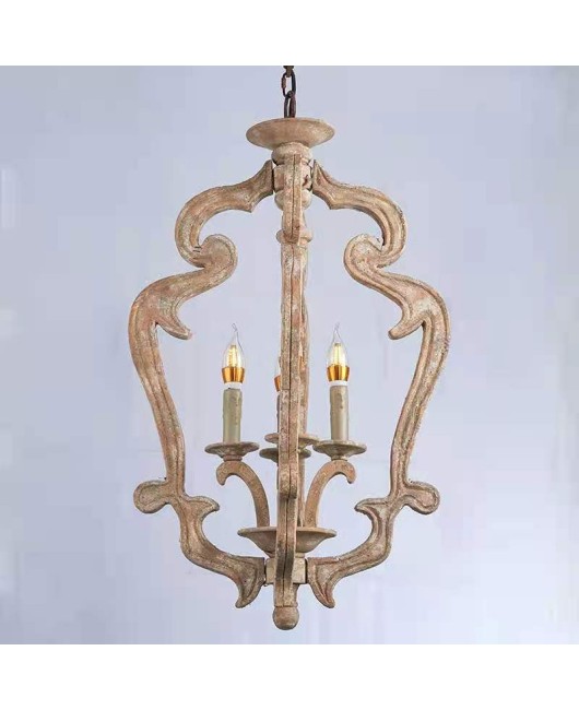 American style countryside French solid wood vintage vintage antique chandelier living room dining room bedroom clothing store homestay chandelier