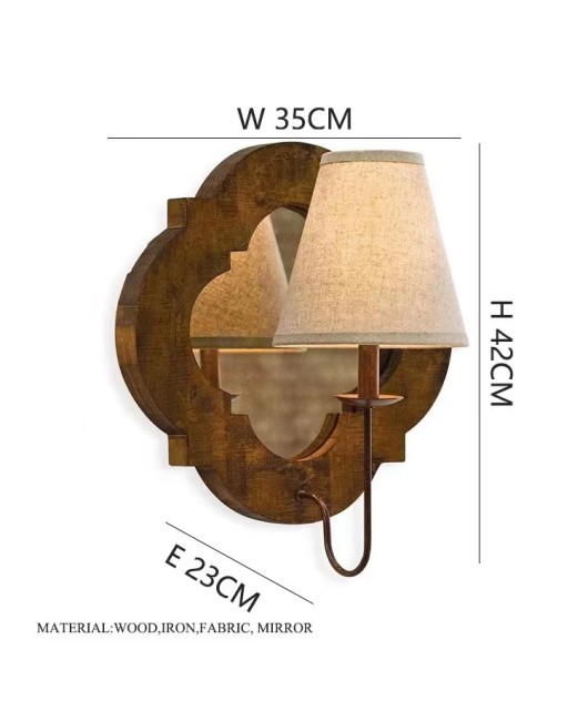 Creative American rural wood framed wall lamp living room dining room bedroom home stay corridor clothing store decorative lamps