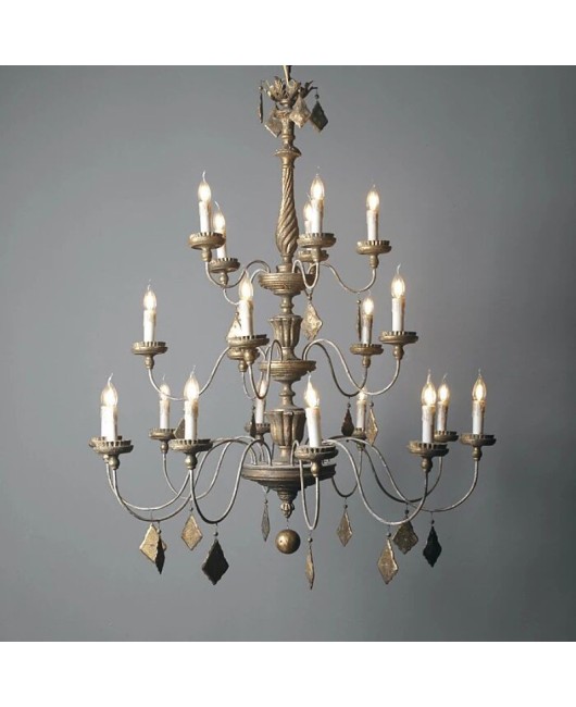 Creative American rural French retro villa chandelier living room staircase duplex building home stay hotel chandelier