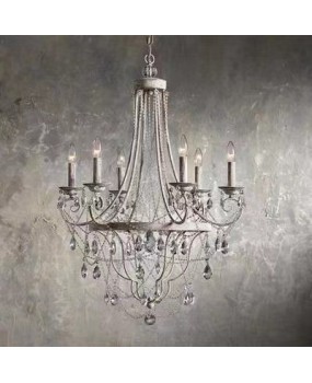 French retro crystal chandelier, American countryside living room, dining room, bedroom, staircase, clothing store, coffee shop, Western restaurant light