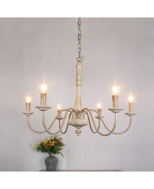 French style living room chandelier, homestay lighting fixtures, bedroom candles, vintage countryside, American style French style lights, woodworking restaurant