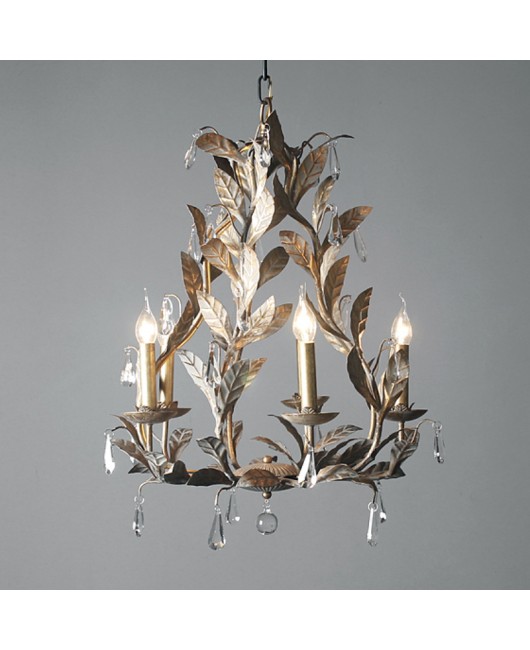 American countryside vintage antique wrought iron crystal chandelier, living room, dining room, bedroom, dressing room, clothing store, hanging and hanging