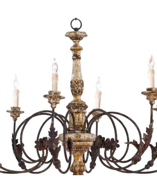 French retro woodcraft large branch chandelier creative antique villa living room lamp wooden lamp homestay decoration lamp