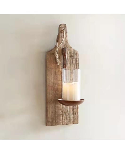 Creative American rural French retro wooden wall lamp living room dining hall corridor cafe clothing shop homestay