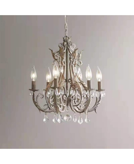 RH American countryside French countryside retro antique antique iron crystal chandelier living room dining room bedroom clothing store lighting fixtures