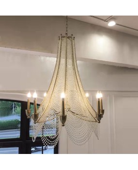 Creative American village French villa duplex building staircase pendant lamp Nordic bedroom restaurant hotel lamp