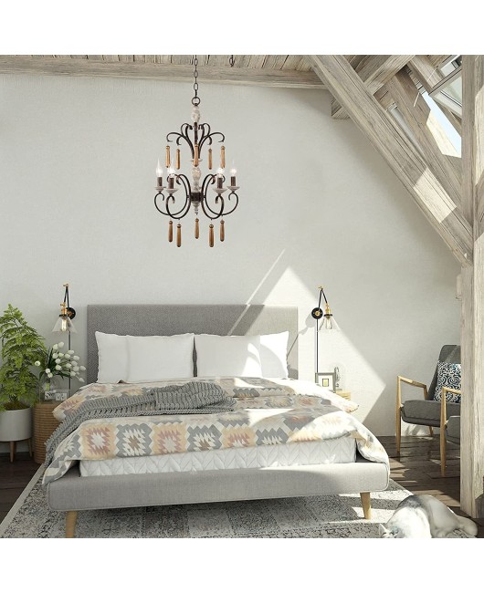 Creative American rural French retro old chandelier living room dining room hallway cafe home stay lamps