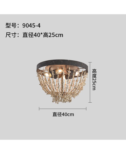 Creative American style country personality stone pendant lamp living room dining room bedroom villa duplex building homestay retro lamps