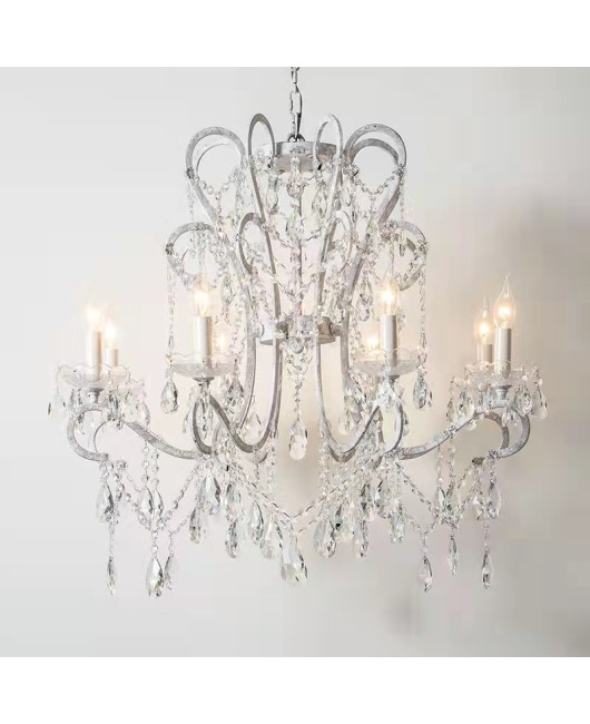 Creative American rural French garden crystal chandelier living room dining room bedroom cloakroom corridor clothing store lamps