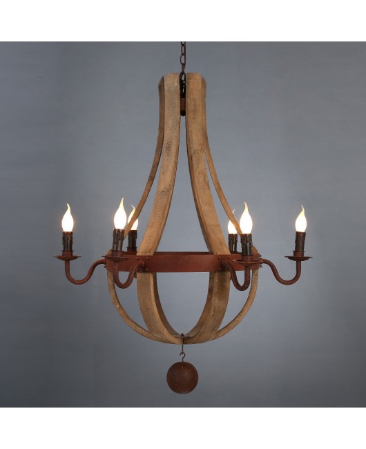 Creative American rural industrial style wooden chandelier living room restaurant cafe bar bedroom home stay hotel lamps