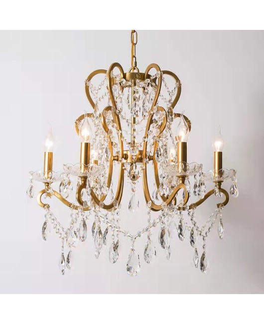 Creative American rural French garden crystal chandelier living room dining room bedroom cloakroom corridor clothing store lamps