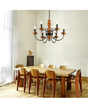 American countryside creativity, Nordic minimalist solid wood chandelier, living room, dining room, bedroom, homestay, personalized chandelier