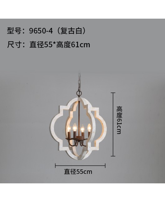 Cross border exclusive use of American style rural woodcraft antique chandeliers, living rooms, dining rooms, bedrooms, homestays, woodcraft lighting fixtures