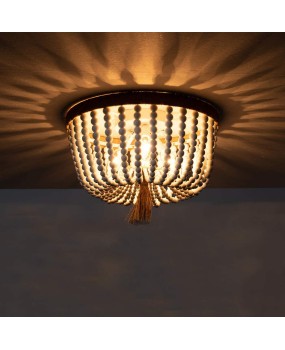 Cross border exclusive American style Bohemian wooden bead ceiling light for bedrooms, cloakrooms, corridors, and entrances