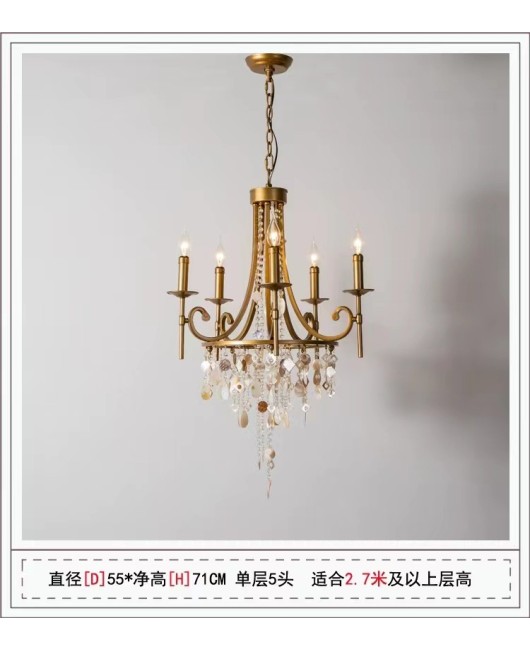 Creative American duplex building Crystal chandelier Retro French villa Living room Stair Three floor long chandelier Living room lamp