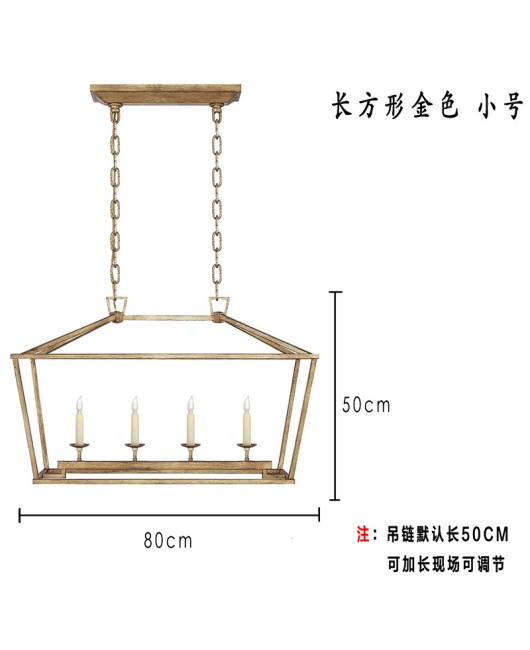 American style minimalist retro wrought iron chandelier, restaurant art lighting fixtures, living room lights, villa corridors, entrance hall lights, designer