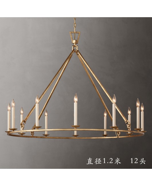 American style minimalist retro wrought iron chandelier, restaurant art lighting fixtures, living room lights, villa corridors, entrance hall lights, designer