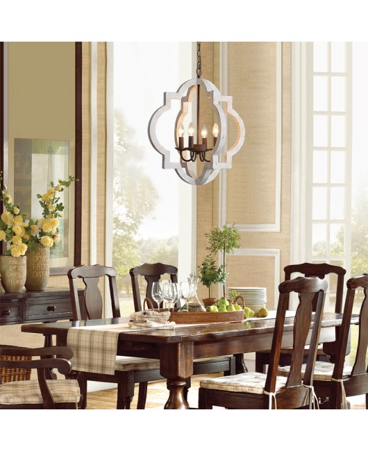 Cross border exclusive use of American style rural woodcraft antique chandeliers, living rooms, dining rooms, bedrooms, homestays, woodcraft lighting fixtures