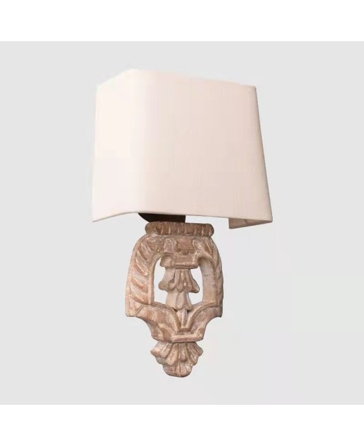 Creative American rural French solid wood wall lamp bedroom bedside study living room dining hall corridor homestay hotel wall lamp