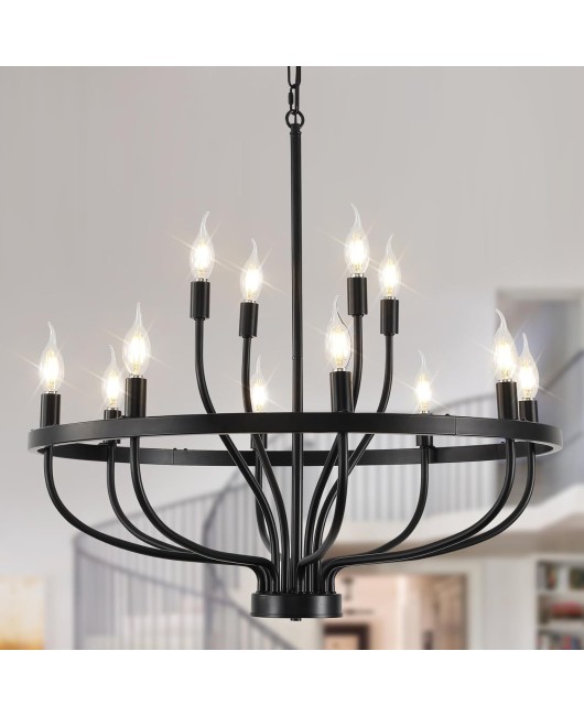 American style countryside minimalist wrought iron chandelier villa living room duplex restaurant clothing store homestay hotel Western restaurant light